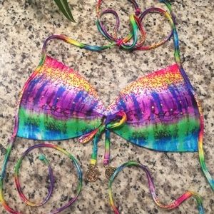 Luli Fama Rainbow Bikini Top